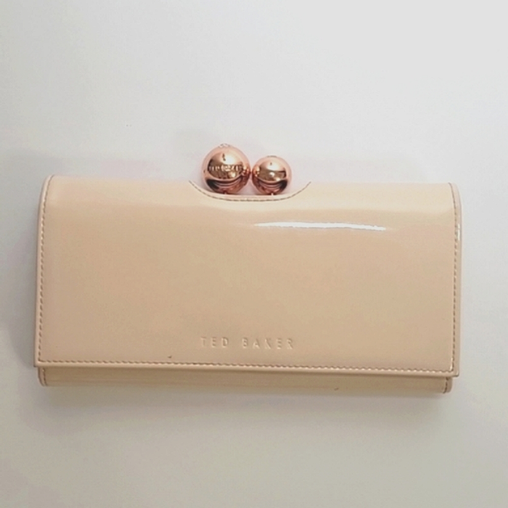 Ted Baker Crystal top gold wallet Matinee in nude pink - Picture 2 of 10